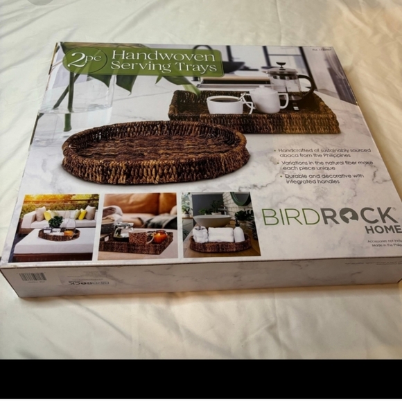 Birdrock Home Handwoven Serving Tray (2-piece set) New - Picture 5 of 6